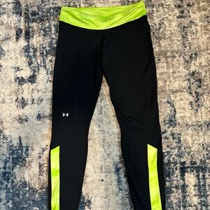 Under Armour Black and Neon Green Leggings